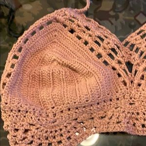 NWOT Hand Knit Bra Top Sz L, 36C-38D.  Gorgeous!